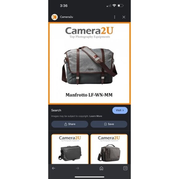 Manfrotto Windsor messenger camera bag. Small - Picture 3 of 9